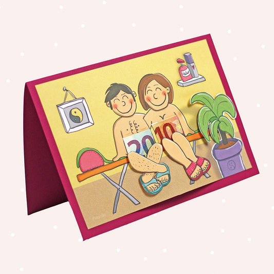 Geldgeschenk "Wellness für Zwei" (Bastelidee und Druckvorlage)