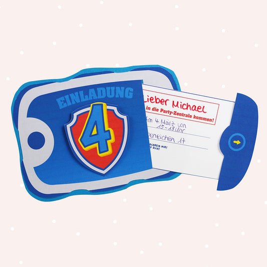 Einladungskarte "PawParty" (Bastelidee und Druckvorlage)