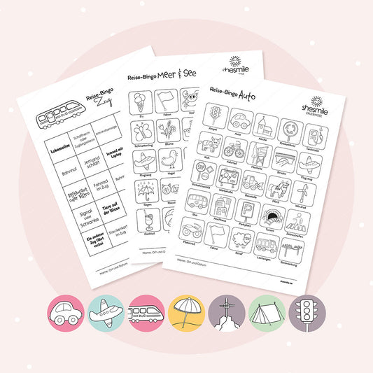 Reise-Bingo für Kinder (Bastelidee und Druckvorlage)